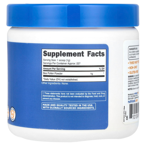 Nutricost, Порошок из пчелиной пыльцы, без добавок, 227 г (8,1 унции)
