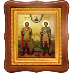 Давид и Константин Арагветские князья мученики. Икона на холсте.