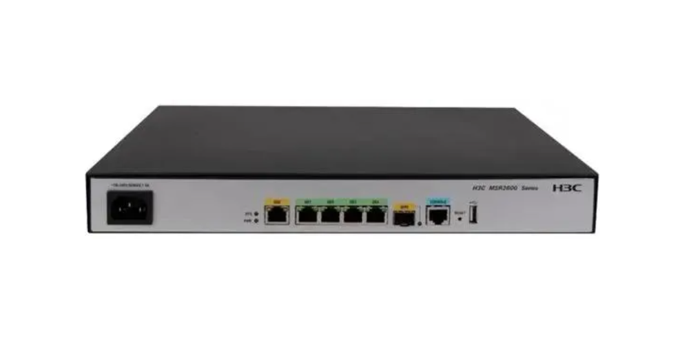 Маршрутизатор H3C "RT-MSR2600" RT-MSR2600, 4 порта, USB, Wi-Fi, черный