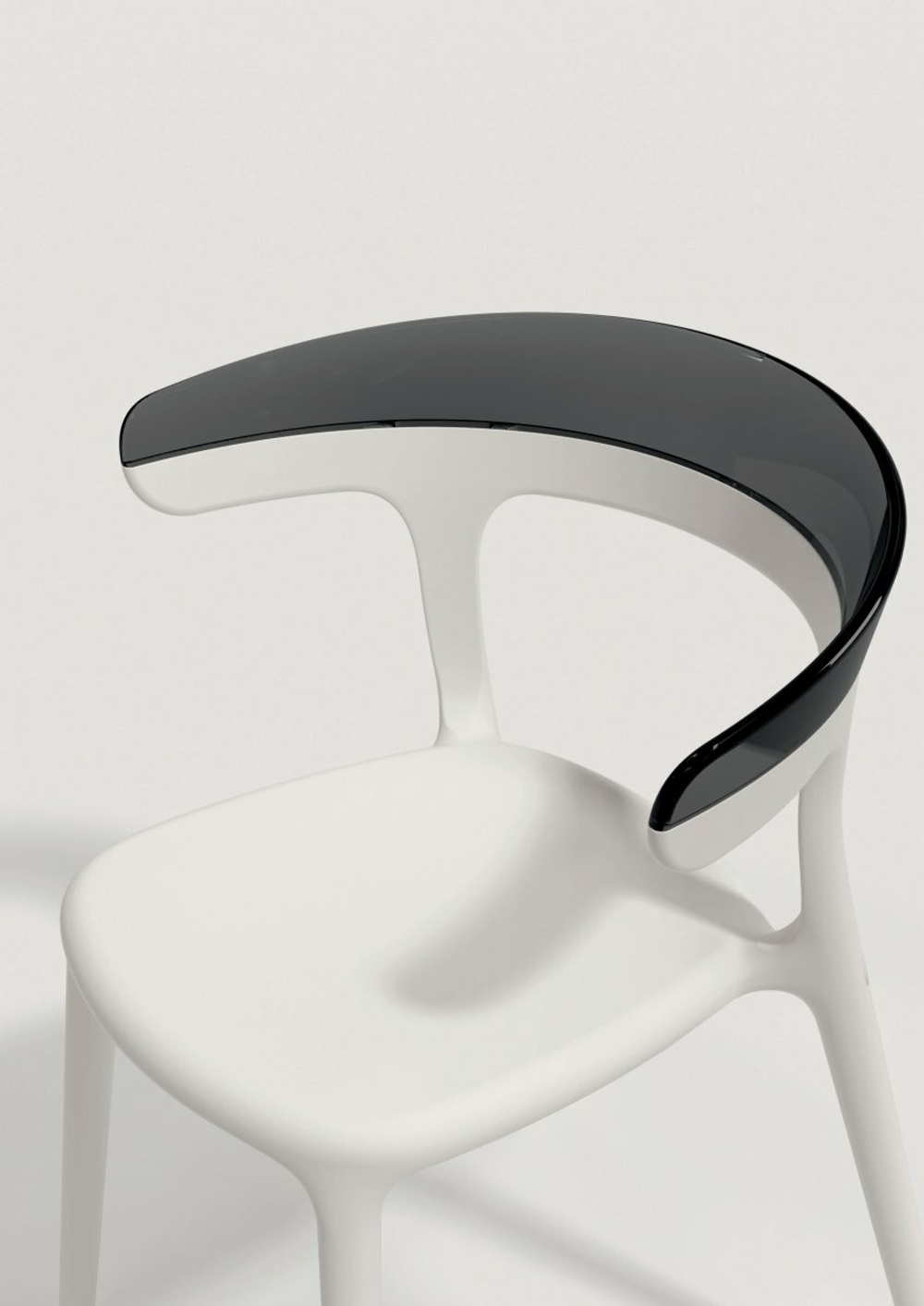 Кресло пластиковое Papatya Luna, белый, черный