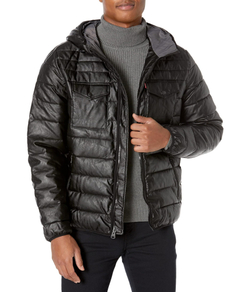 Куртка утепленная мужская LEVI'S QUILTED FAUX LEATHER TWO POCKET HOODY