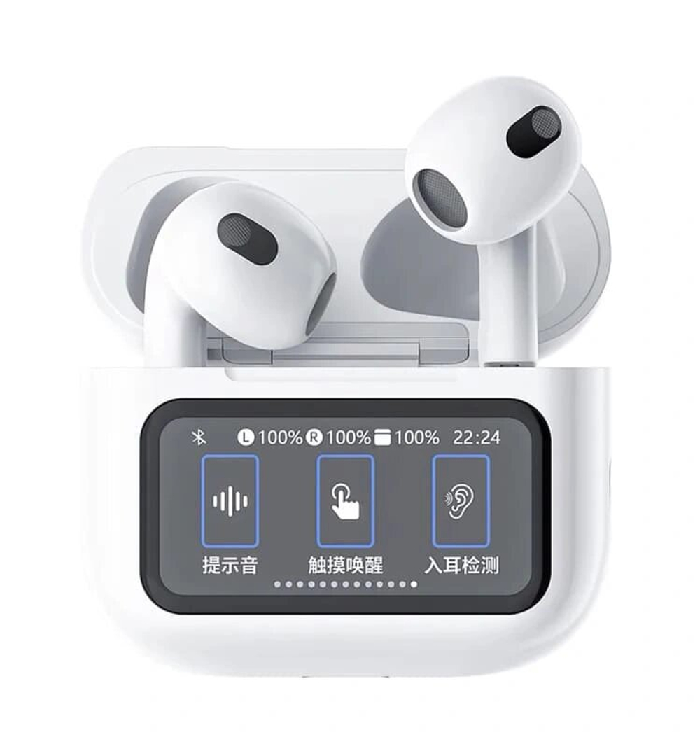 Беспроводные наушники Wiwu T23 TWS c сенсорным дисплеем, White
