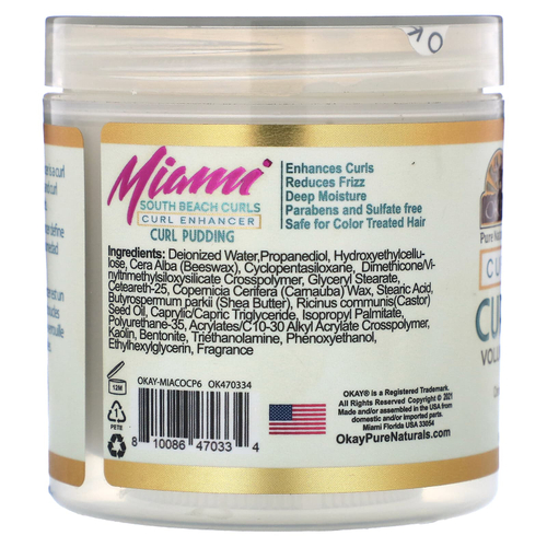 Okay Pure Naturals, Miami South Beach Curls, пудинг для кудрей, 170 г (6 унций)