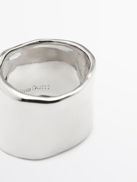 Massimo Dutti Широкое кольцо, серебряный