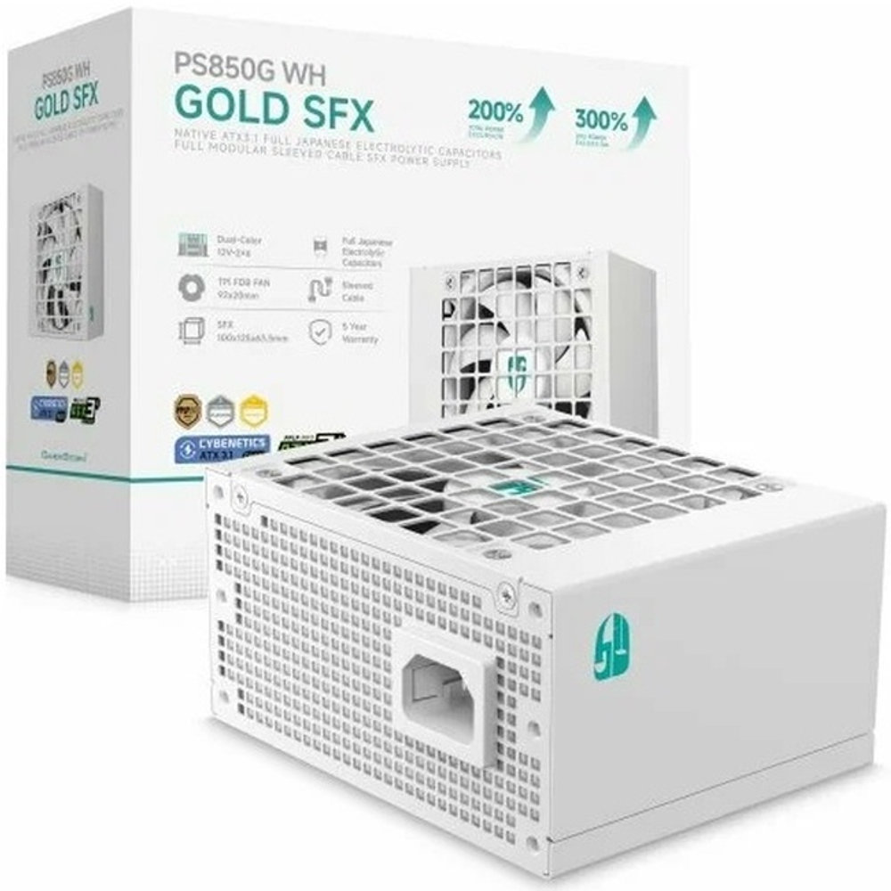 Блок питания Deepcool 850W PS850G WH (модульный, 16 Pin PCIe 5.0, Cybenetics Platinum, PPLP Gold, SFX)
