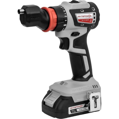 Дрель аккумуляторная Интерскол ДА-13/18В 50 АПИ (2 акк. 2Ач, 4 насадки, ЗУ,кейс)