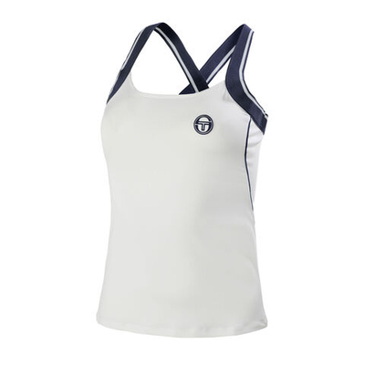 Женская теннисная майка Sergio Tacchini Tank Top Tank Top Women - White, Dark Blue
