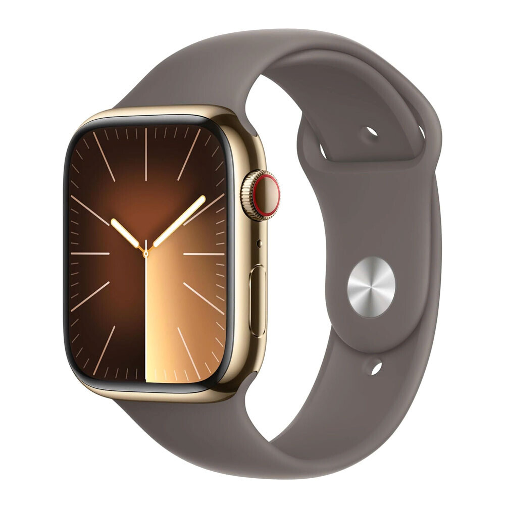 Apple Watch Series 9 41 мм Stainless Steel Gold with Sport Band Clay M/L
