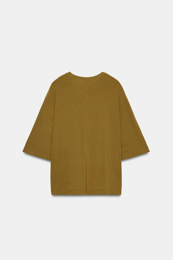 ZARA ТОП С РУКАВАМИ «ЛЕТУЧАЯ МЫШЬ», ОХРА