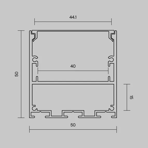 Алюминиевый профиль накладной-подвесной 50x50 (Серебро, 3 м), ALM-5050T-S-3M 633007 Led Strip 633007