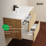 Тумба с умывальником IDDIS Bild, подвесная, 100 см, дуб светлый, BIL10V0i95K