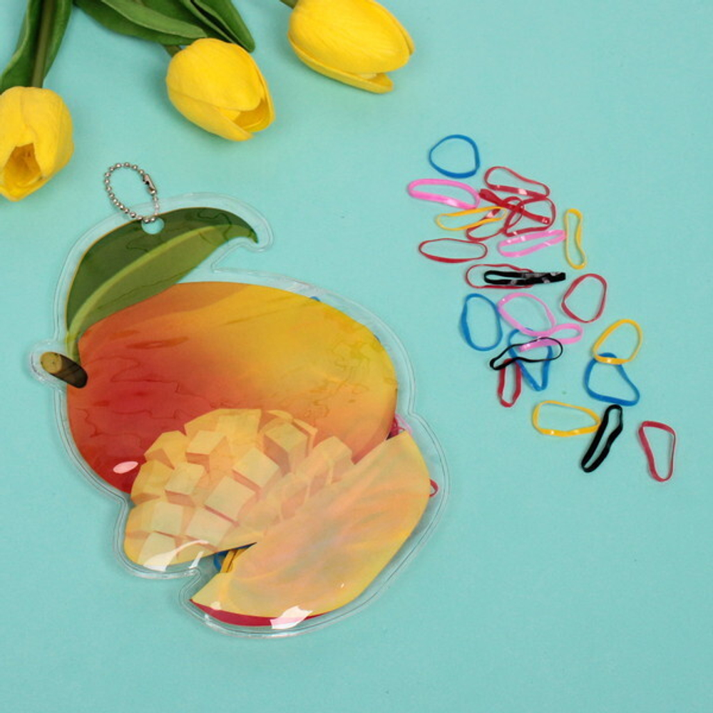 Резинки для волос силиконовые «Fructis - Манго», цвет микс