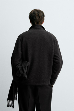 ZARA ШЕРСТЯНОЙ КАРДИГАН, АНТРАЦИТОВО-СЕРЫЙ