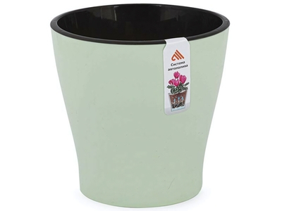 Горшок цветочный Лея 2,2л двойной с автополивом светло зеленый