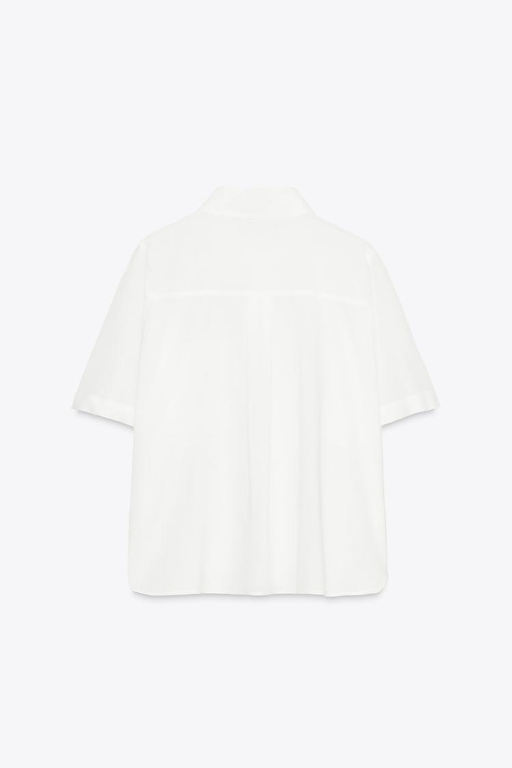 ZARA ПОЛУПРОЗРАЧНАЯ ХЛОПКОВАЯ РУБАШКА, ЖЕЛТОВАТО-БЕЛЫЙ