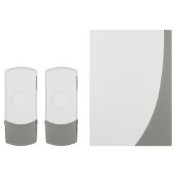 Звонок дверной ЭРА C91-2 беспроводной две кнопки белый с серым 2 мелодии