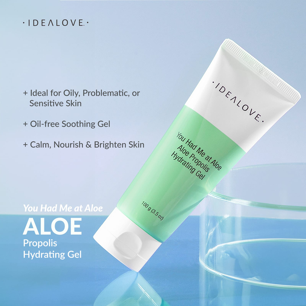 Idealove, You Had Me At Aloe, увлажняющий гель с алоэ и прополисом, 100 г (3,5 унции)
