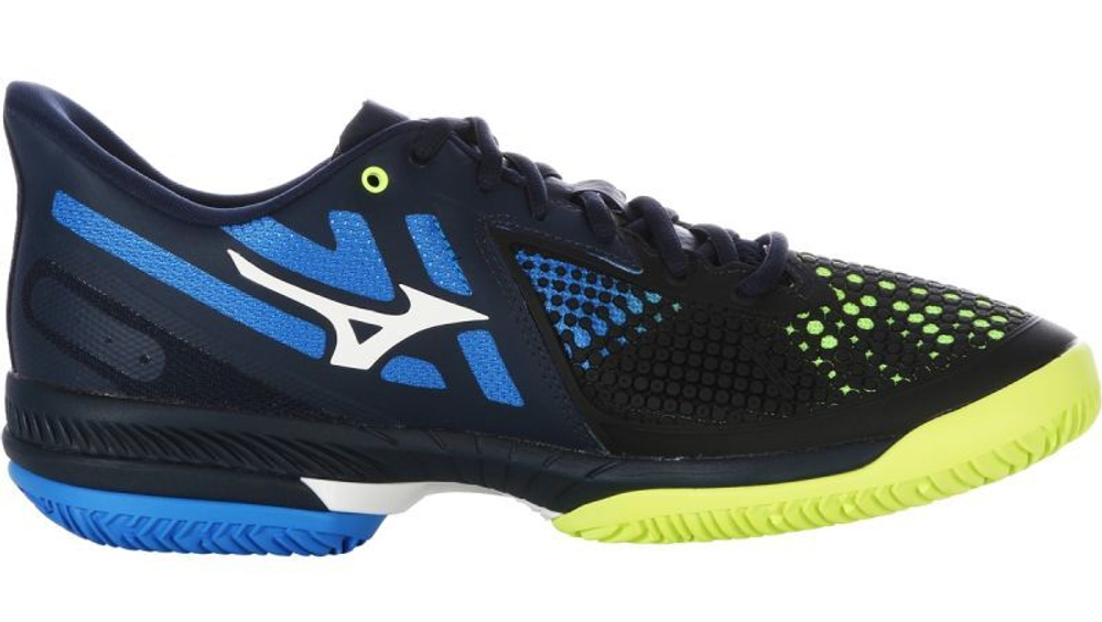 Мужские кроссовки теннисные Mizuno Wave Exceed Tour 5 CC - totalclipse/neolime/supersonic