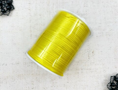 Шнур круглый атласный (для воздушных петель), 2 мм, лимонный