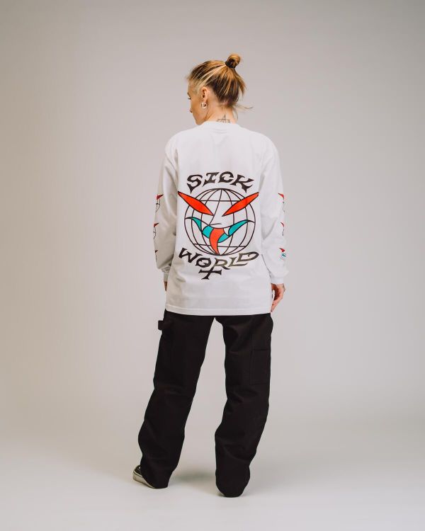 Лонгслив Sick World белый - фото 11