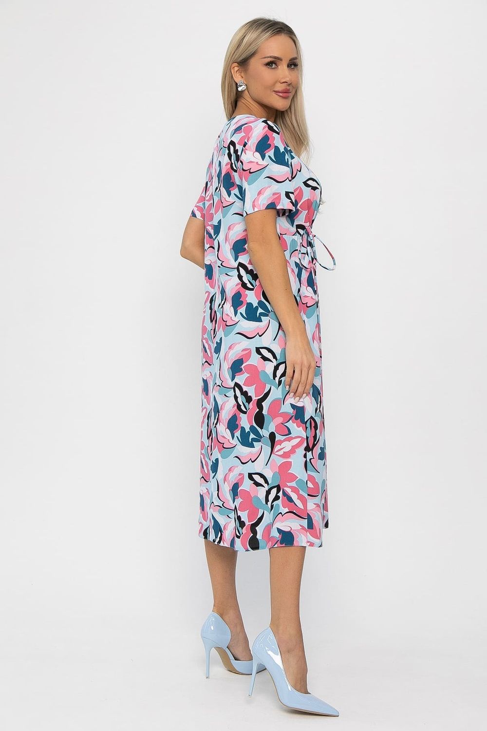 Платье Цветы лета (голубо-розовое) П13784-18М LT Collection (Акция)