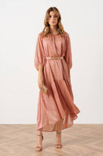 51567 Платье женское (бежево-розовый)