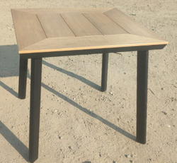 Алюминиевый квадратный стол ПОЛИВУД-13 80*80  цвет тик арт.1037