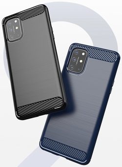 Синий защитный чехол для смартфона OnePlus 8T, серии Carbon (в стиле карбон) от Caseport