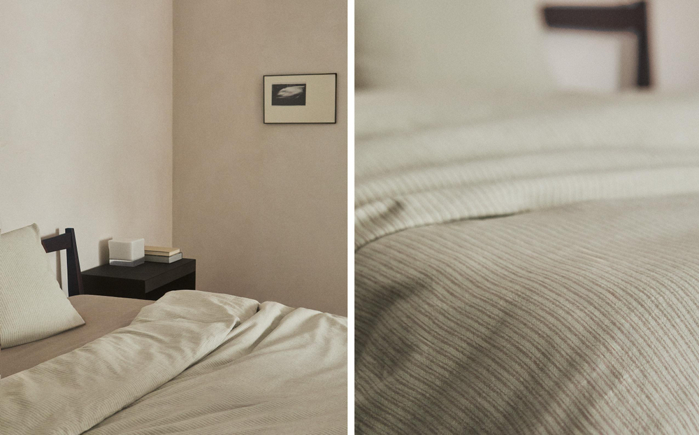 Пододеяльник Zara Home, лён 55%, хлопок 45%, в полоску, 5186/088