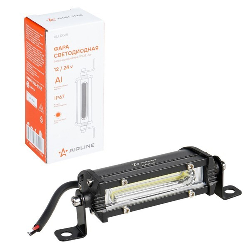 Фара светодиодная дополнительная 1 COB (12LED) 6W (Балка) 12-24V 108*30*47 однорядная, направленный свет (AIRLINE)