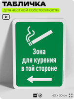 Табличка информационная для частной территории "Дымим дальше", на дом, для участка, для подъезда, организаций и частных территорий, предупреждающая, 40х30 см, Silver Plane x Айдентика Технолоджи