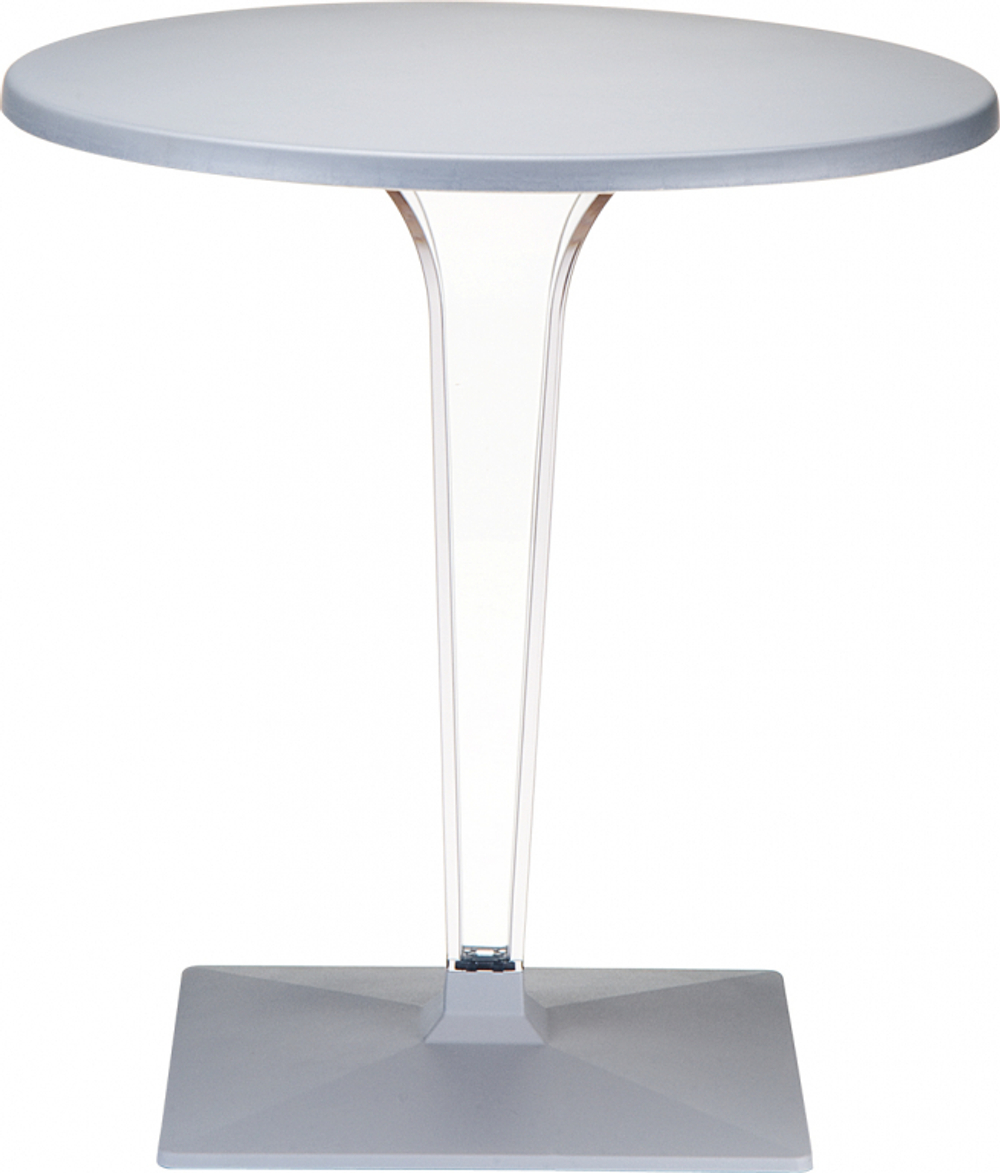 Стол пластиковый Siesta Contract Ice, Ø700х730, серебристый