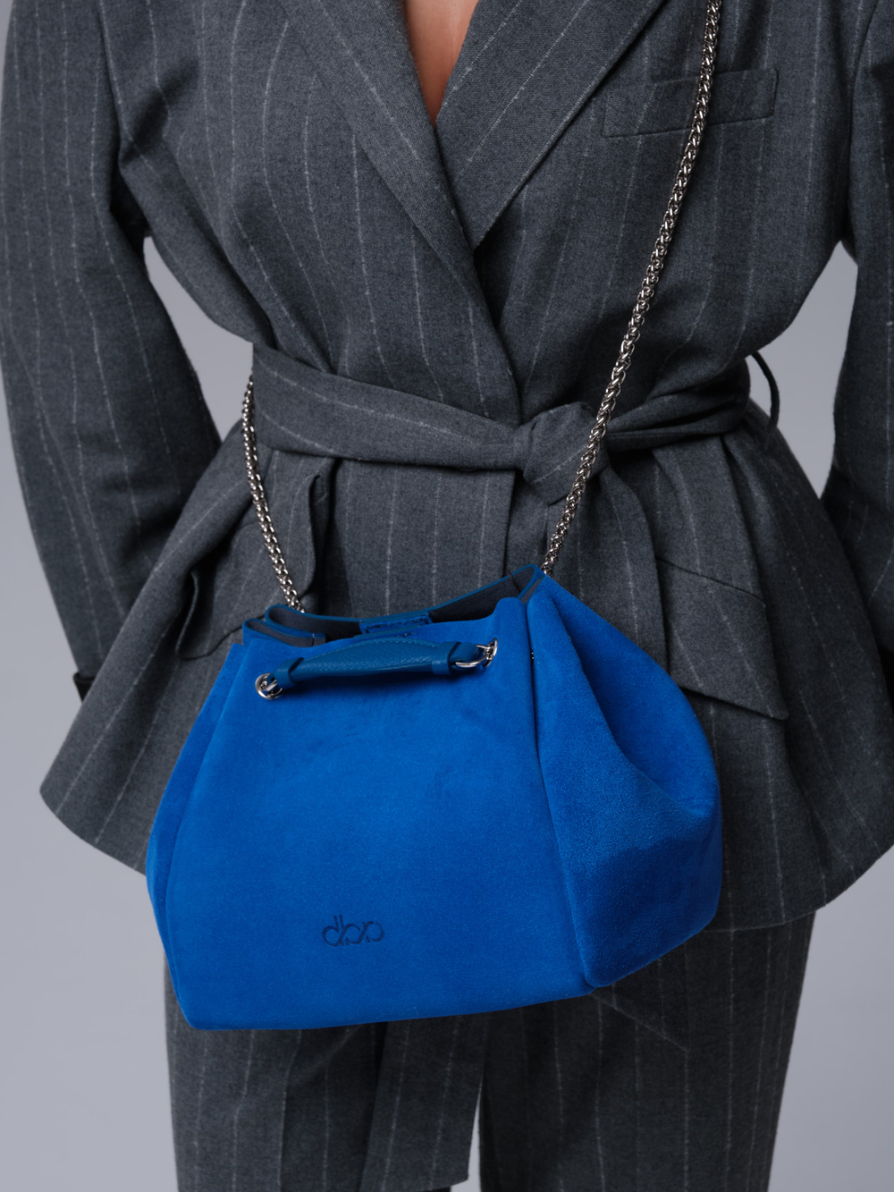 Замшевая сумка DBR 31202 синий/велюр