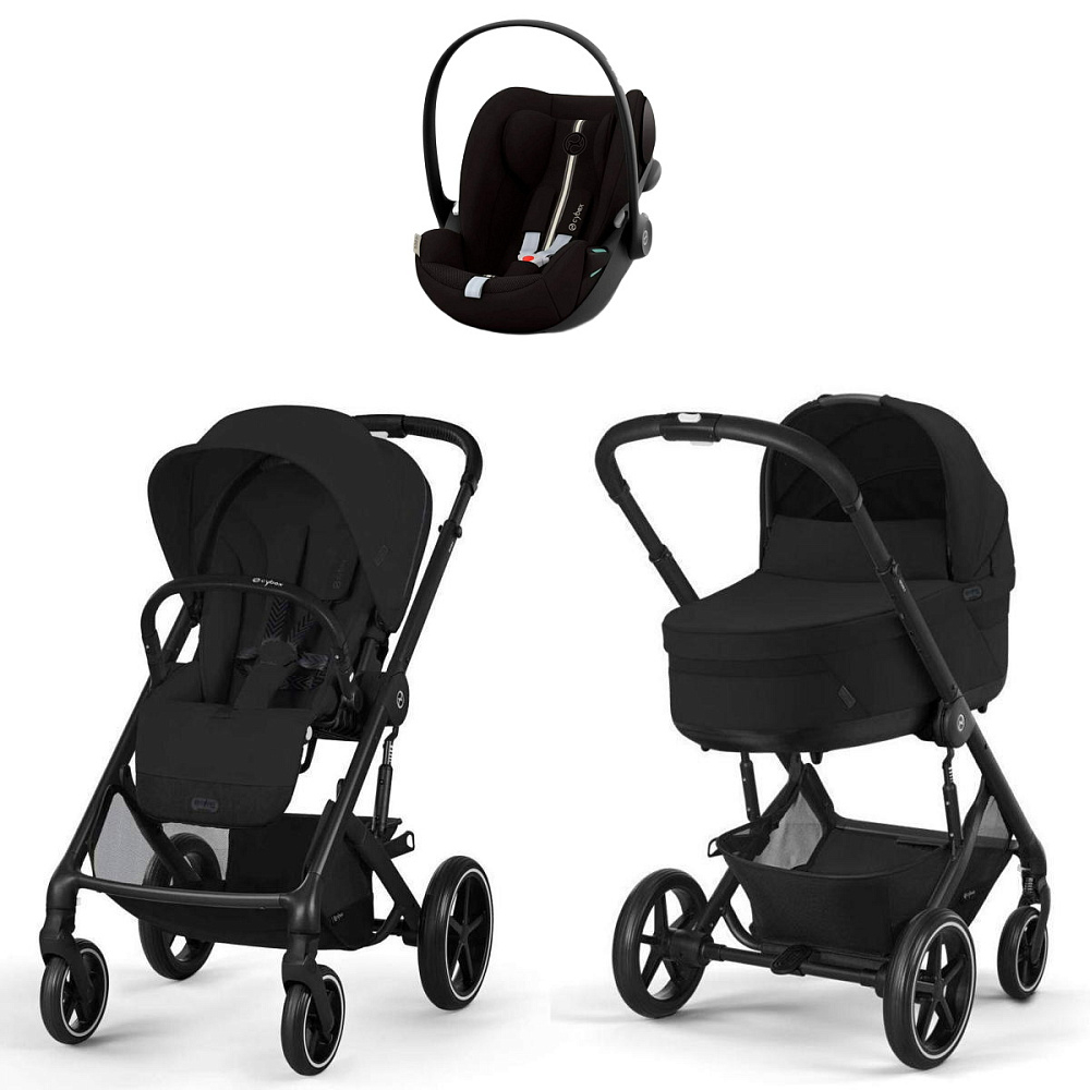 Коляска Cybex Balios S Lux BLK complete Cloud G Moon Black Plus Base G 4 в 1 Moon Black с дождевиками