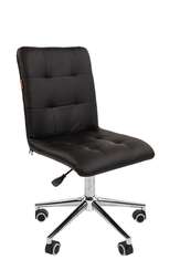 Офисное кресло Chairman 030 Россия экопремиум черный, хром, без подлокотников