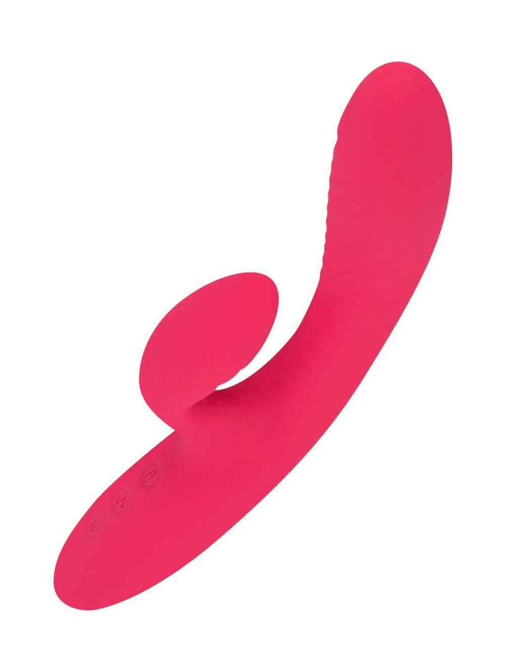 Ярко-розовый силиконовый вибратор с функцией нагрева - 22,2 см. (Цвет: ярко-розовый)