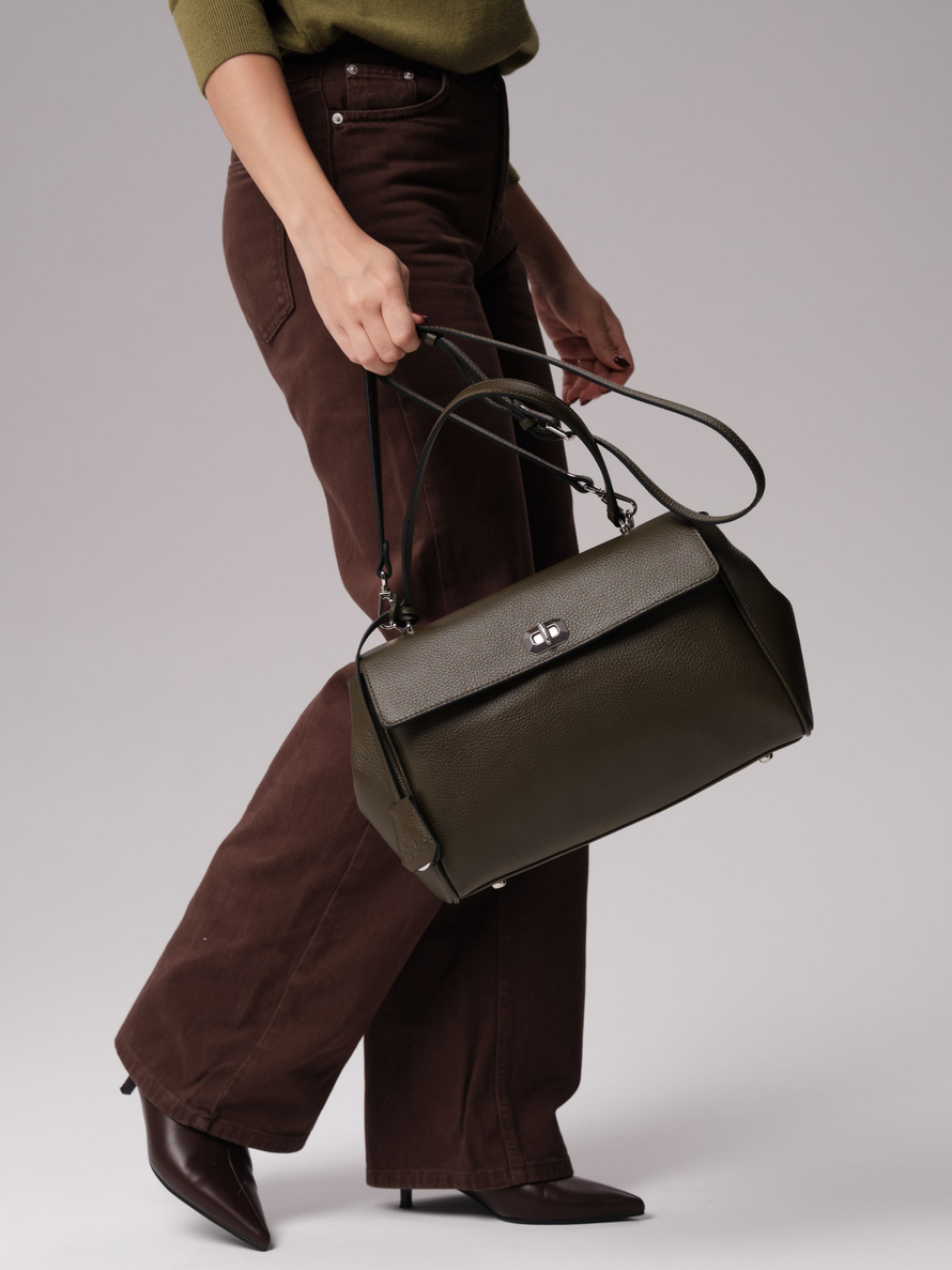 Кожаная сумка Nadi DBR 31356 олива