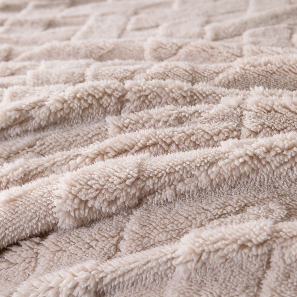 Плед СИТРЕЙД Fluffy, 150х200 см, бамбуковая микрофибра, белый, бежевый
