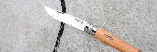 Складной нож Opinel №6, нержавеющая сталь, рукоять из бука, блистер c клинком из стали Sandvik™ 12С27, рукоять дерево (Бук)