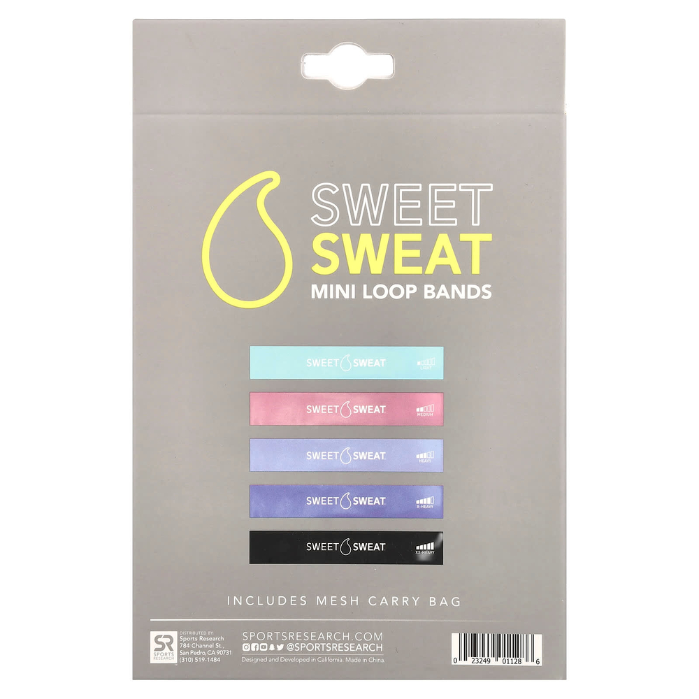Sports Research, Sweet Sweat, мини-эспандеры, 5 штук