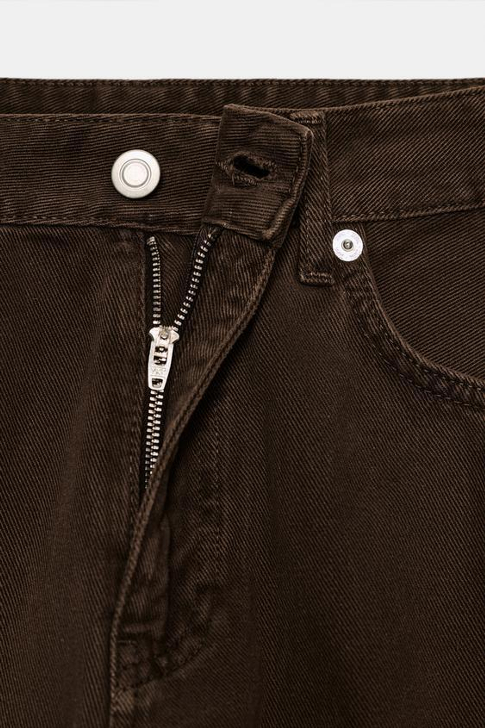 ZARA ДЖИНСЫ TRF BAGGY СО СРЕДНЕЙ ПОСАДКОЙ, КОРИЧНЕВЫЙ