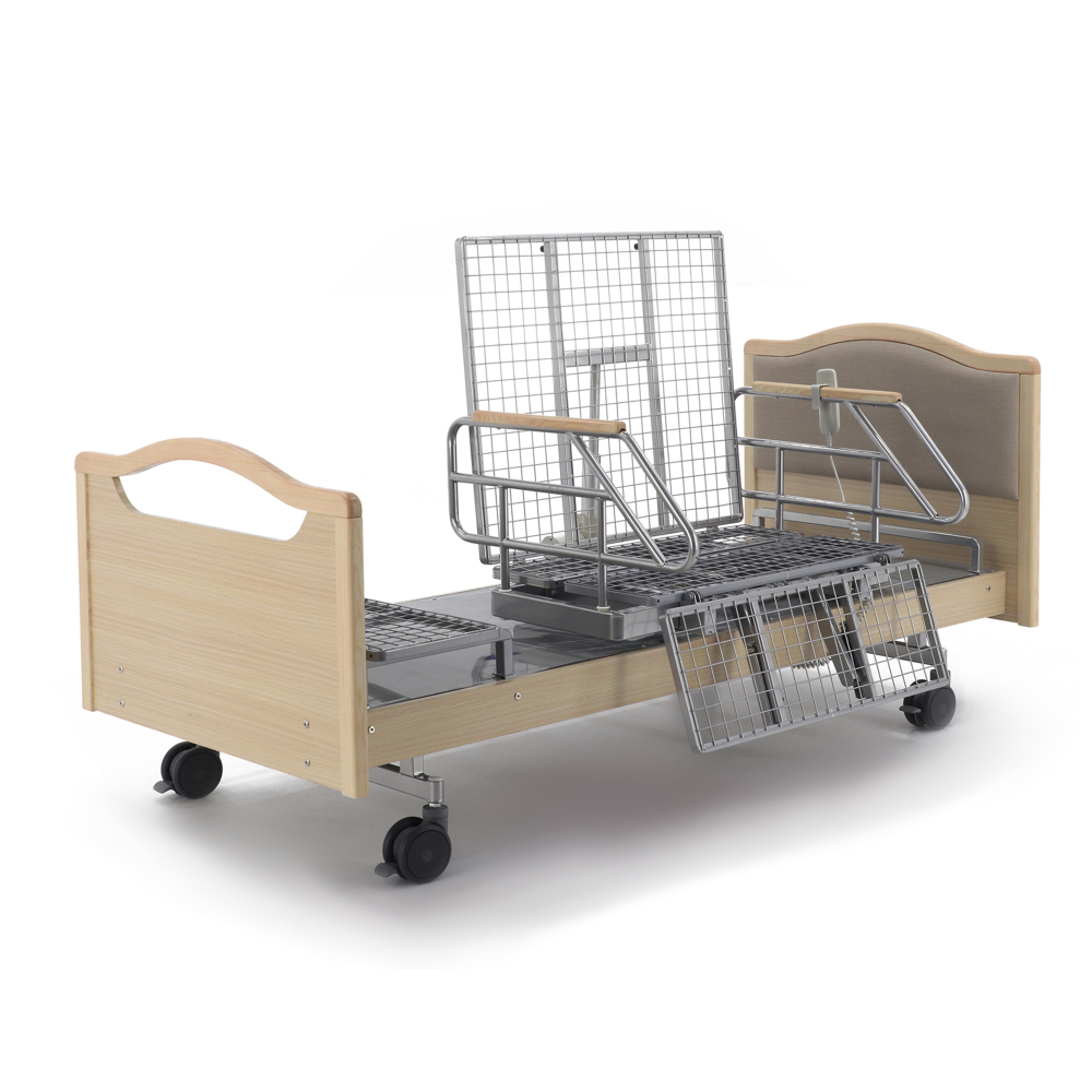 Кровать электрическая MED-MOS DB-2B с поворотным креслом в левую сторону (светлое дерево)