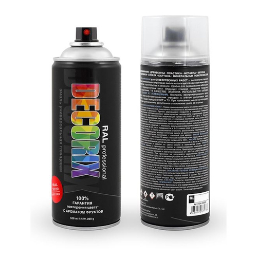 Эмаль аэроз. DECORIX акрил. Professional RAL 3020 транспортный красный 520мл  0138-3020 DX