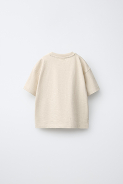 ZARA ФУТБОЛКА С ВЫШИВКОЙ ЧЕРЕПАХИ, ЦВЕТ СЛОНОВОЙ КОСТИ