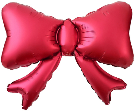 Шар Фигура Бант Красный Сатин