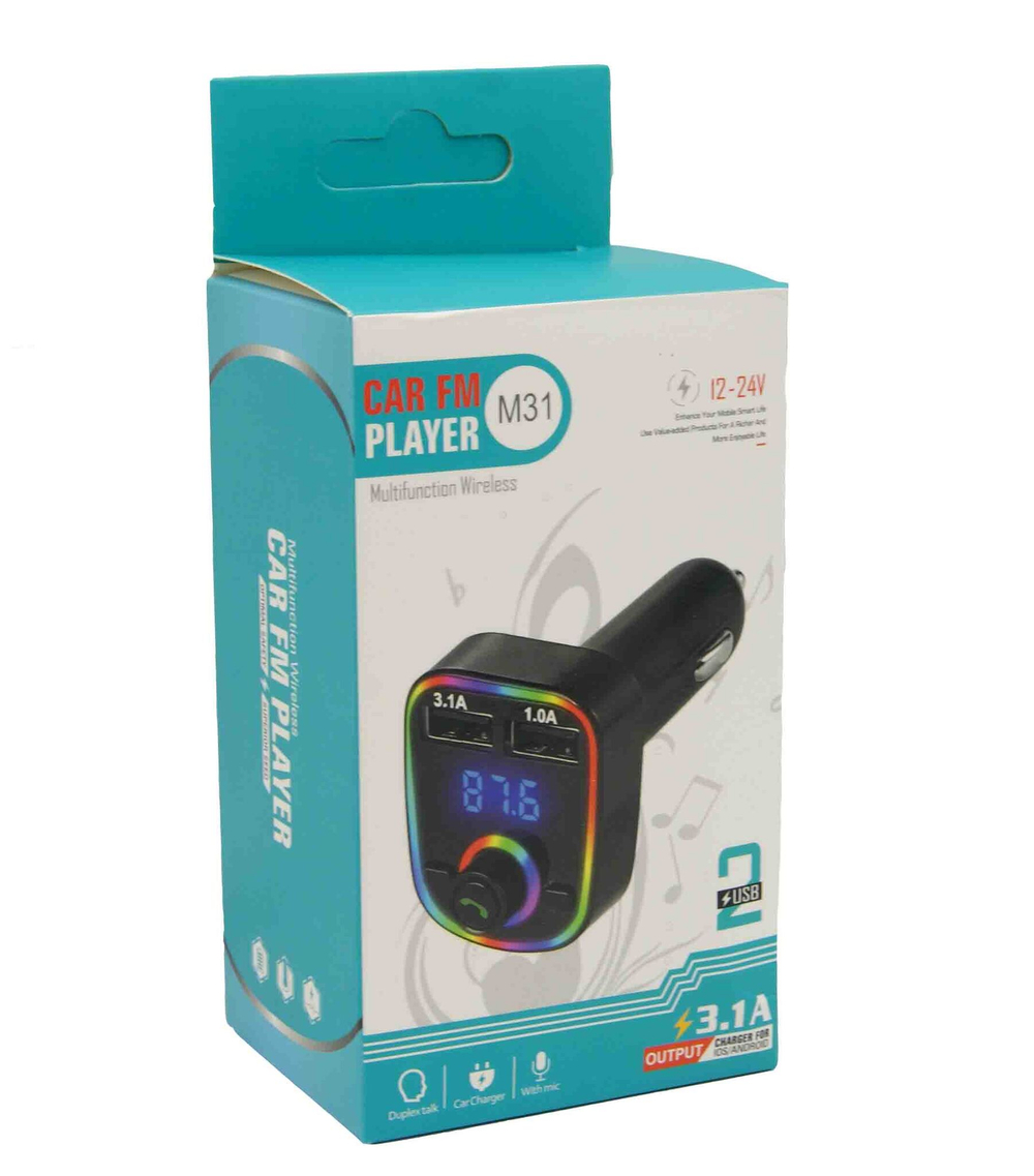 Автомобильный FM-трансмиттер M30/31 Bluetooth (черный)