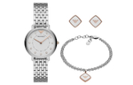 EMPORIO ARMANI Gypsophila Collection Wrist Watch Quartz Movement Stainless Steel Strap White Dial Women"s Watch