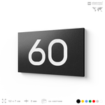 Табличка с номером 60 на дверь квартиры, для офиса, кабинета, аудитории, склада, черная 120х70 мм, Айдентика Технолоджи