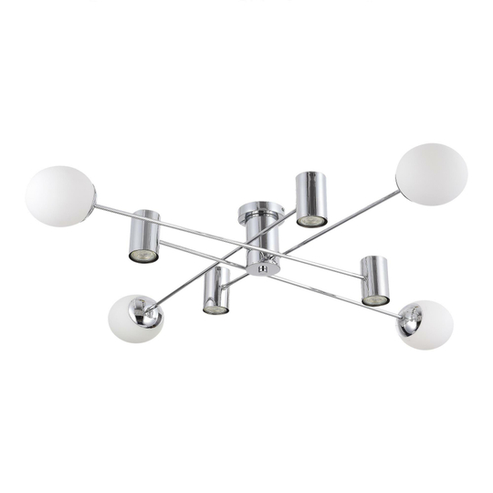SLE1105-102-08 Светильник потолочный Хром/Белый GU10+E27 4+4*5+60W