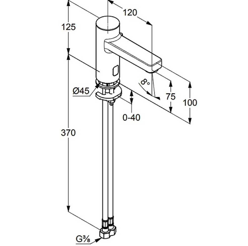 Смеситель для раковины  Kludi Zenta E сенсорный (3820005)